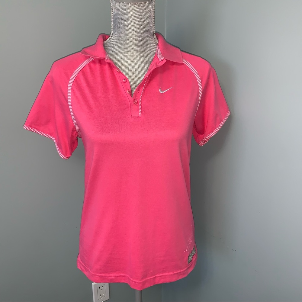 NIKE Golf size Large 14/16 pink polo shirt short sleeve